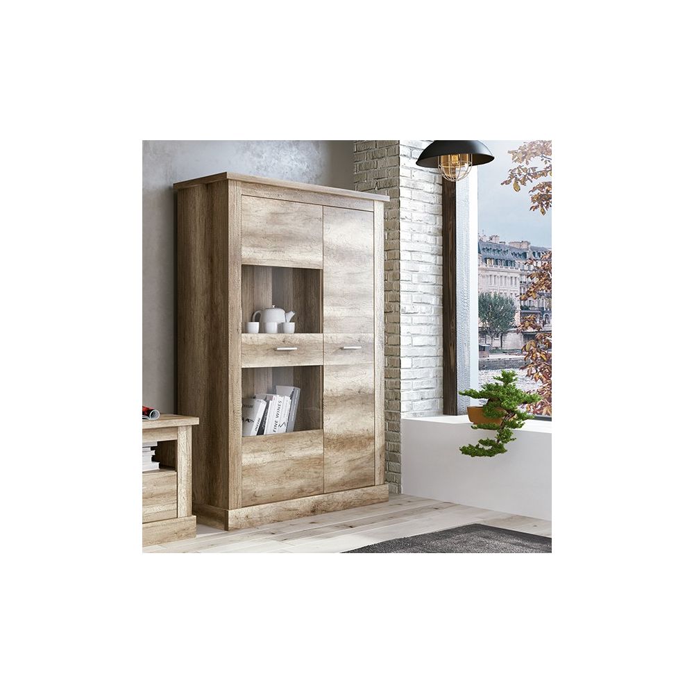 Mueble de Comedor, Mueble Salón, Acabado en Color Cañón, Medidas: 326 cm (Ancho) x 174,7 cm (Alto) x 41,8 cm (Fondo)
