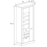 Mueble de Comedor, Mueble Salón, Acabado en Color Cañón, Medidas: 276 cm (Ancho) x 201,6 cm (Alto) x 41,8 cm (Fondo)