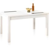 Mesa Comedor, Mesa de salón Extensible, Acabado en Color Blanco, Medidas: 140-180 cm (Largo) x 90 cm (Ancho) x 75 cm (Alto)