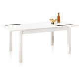 Mesa Comedor, Mesa de salón Extensible, Acabado en Color Blanco, Medidas: 140-180 cm (Largo) x 90 cm (Ancho) x 75 cm (Alto)