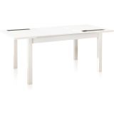 Mesa Comedor, Mesa de salón Extensible, Acabado en Color Blanco, Medidas: 140-180 cm (Largo) x 90 cm (Ancho) x 75 cm (Alto)