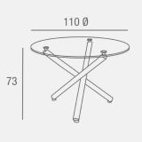 Mesa de Comedor Redonda | Tapa de Cristal y Pata Cromada | Diámetro 110 cm.