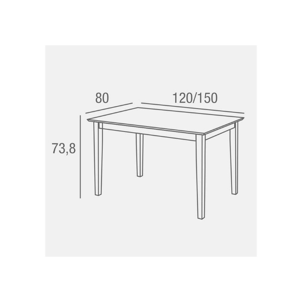 Mesa de Comedor Extensible en MDF - Acabado Blanco | 120/150x80 cm | Diseño Moderno y Funcional
