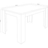 Mesa de Comedor Extensible, Mesa Salón, Robusta, Color Cañón, 138-198 cm (Largo) x 88 cm (Ancho) x 76 cm (Alto)