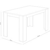 Mesa de Comedor, Mesa de Salón Fija, Color Andersen Pino, Medidas: 140 cm (Largo) x 80 cm (Ancho) x 75 cm (Alto)