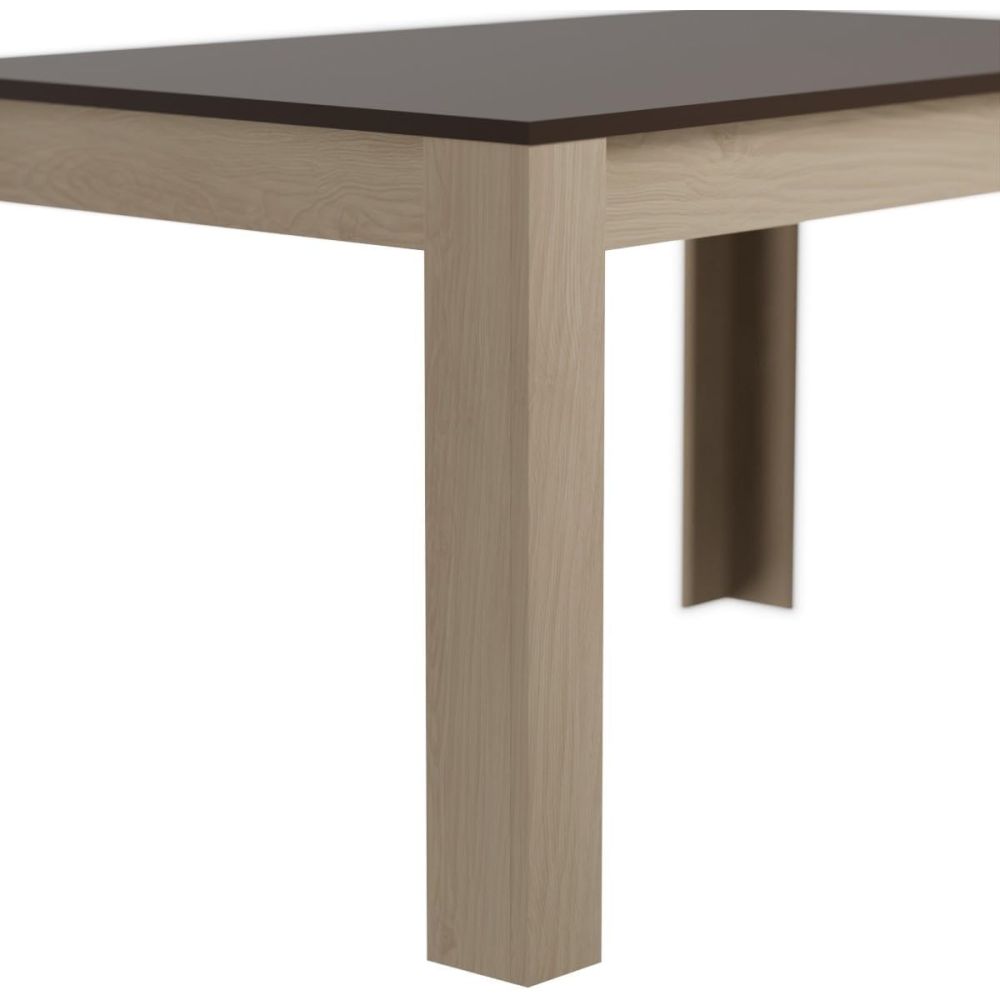 Mesa de Comedor, Mesa de Salón Fija, Color Roble - Grafito, Medidas: 140 cm (Largo) x 80 cm (Ancho) x 75 cm (Alto)