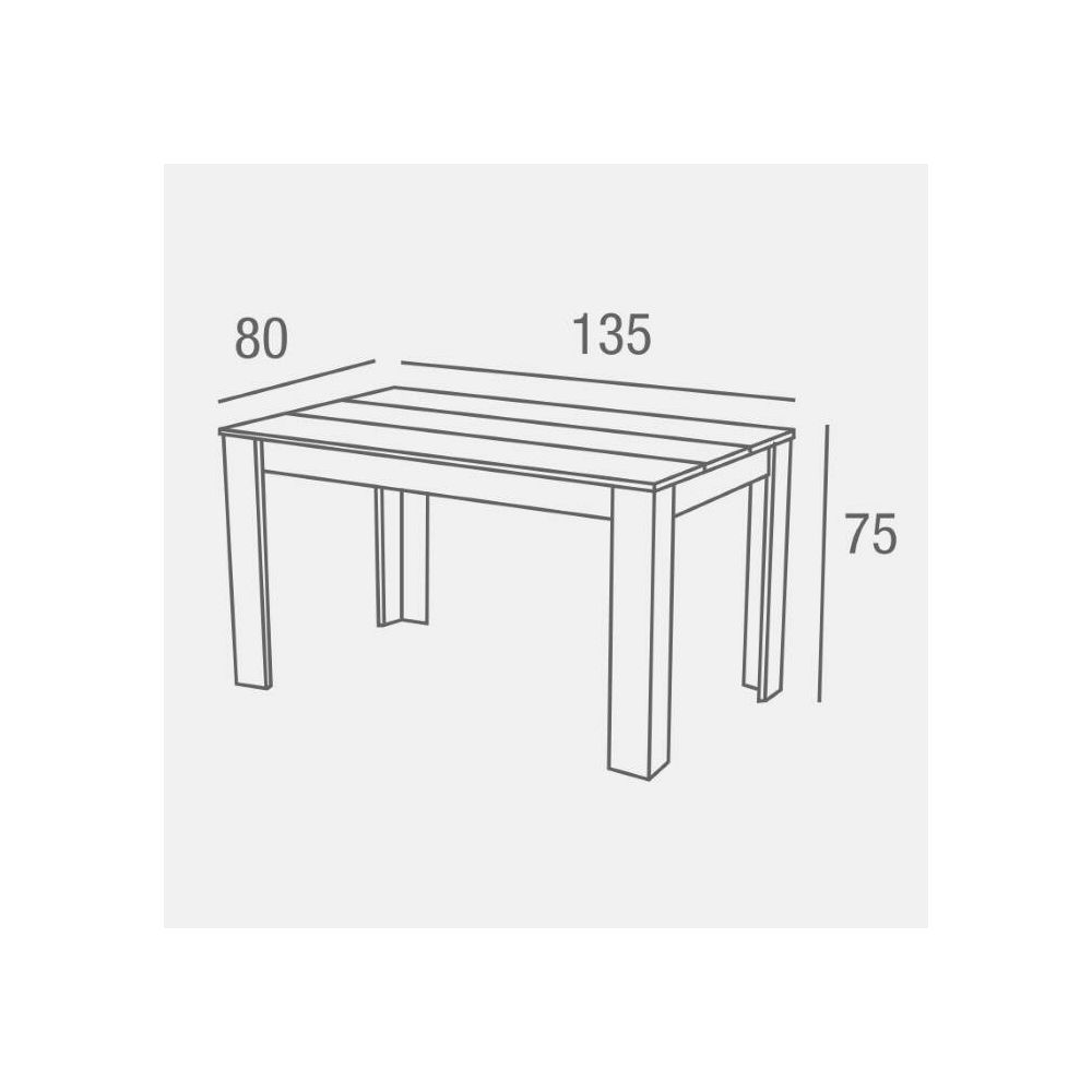Mesa de Comedor Moderna 135x80x75 cm, Tapa MDF Blanco y Negro con Patas Blancas - Estilo Moderno