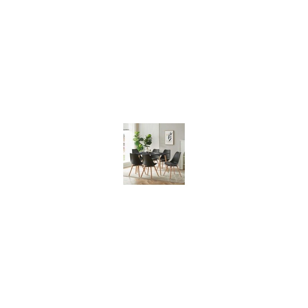 Mesa de Comedor o Cocina de 120 cm Lacada Color Negro 76x120x80 Cm – Alta Resistencia y Durabilidad