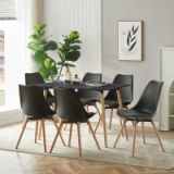 Mesa de Comedor o Cocina de 120 cm Lacada Color Negro 76x120x80 Cm – Alta Resistencia y Durabilidad