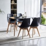Mesa de Comedor o Cocina de 120 cm Lacada Color Negro 76x120x80 Cm – Alta Resistencia y Durabilidad