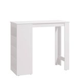 Mesa de Cocina Alta | Acabado en Melamina Blanco | Medidas: 120 cm Ancho x 50 cm Fondo x 105 cm Alto