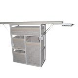 Mueble de plancha Lisboa color blanco con 4 cajones de almacenamiento y ruedas