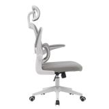 Silla de Oficina Ergonómica en Tejido 3D Gris con Reposacabezas Regulable y Refuerzo Lumbar - Medidas 65x55x114-124 cm
