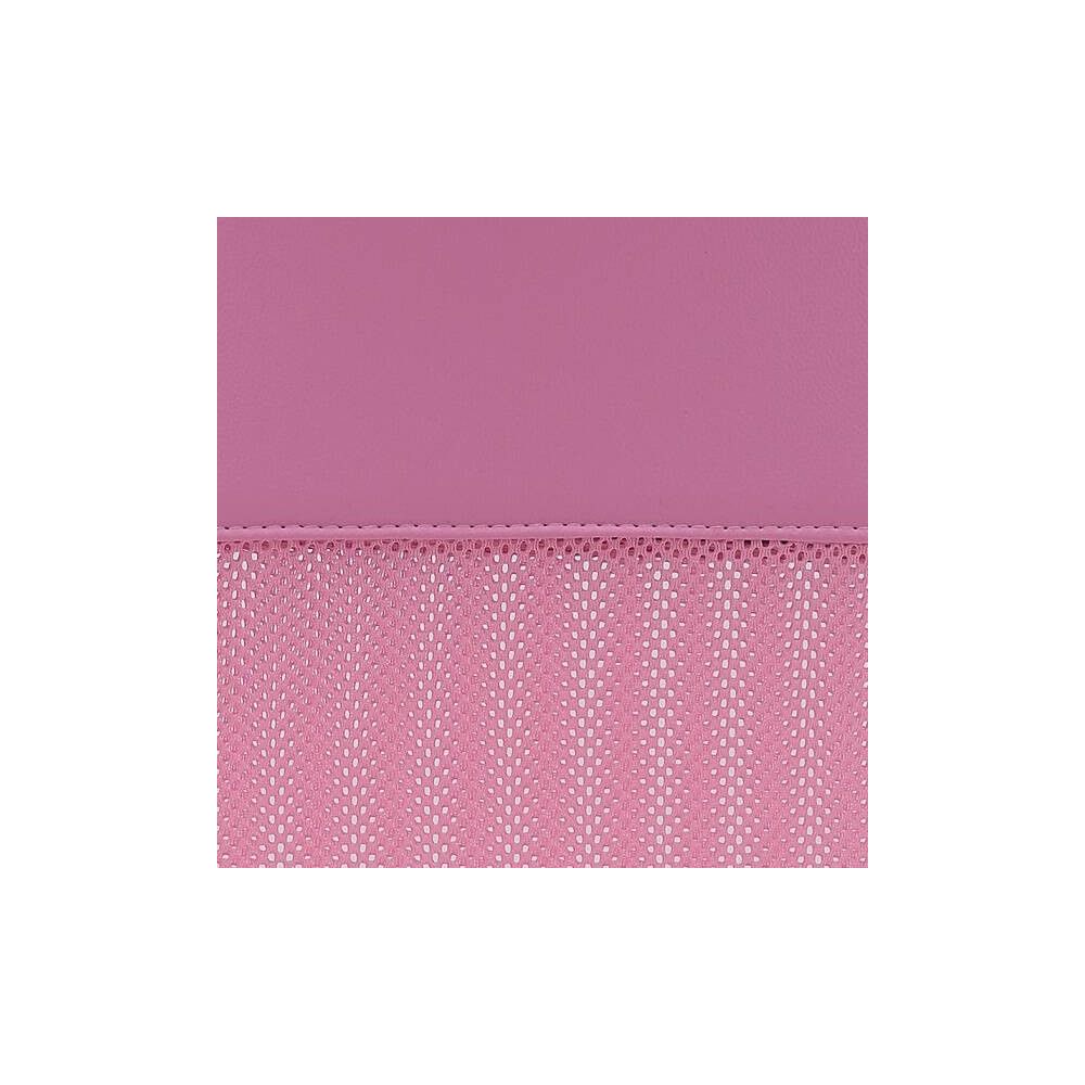 Silla de Oficina Ergonómica con Respaldo en PU Rosa y Tejido 3D Rosa, Reposacabezas Ajustable - Medidas 57,5x54x104-114 cm