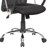 Silla de Oficina Ergonómica con Respaldo Alto en Símil Piel Negra, Regulable en Altura - Medidas 59x60x110-120 cm
