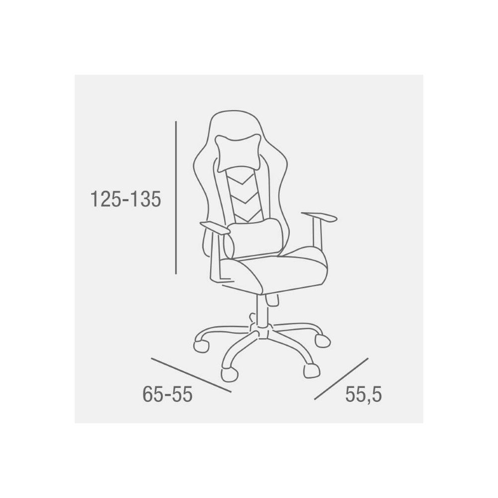 Silla de Oficina Ergonómica en Símil Piel Roja y Negra con Respaldo Alto, Sistema Hidráulico- Medidas 65x55/130x125,5/135,5 cm