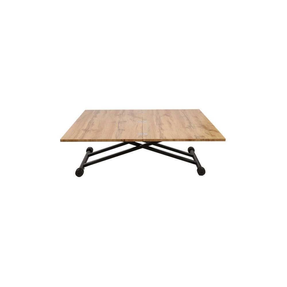 Mesa de Centro Elevable y Tapa Extensible - Fabricada en MDF - Cerrada 100x57 cm, Abierta 100x114 cm, Altura de 39 a 77 cm