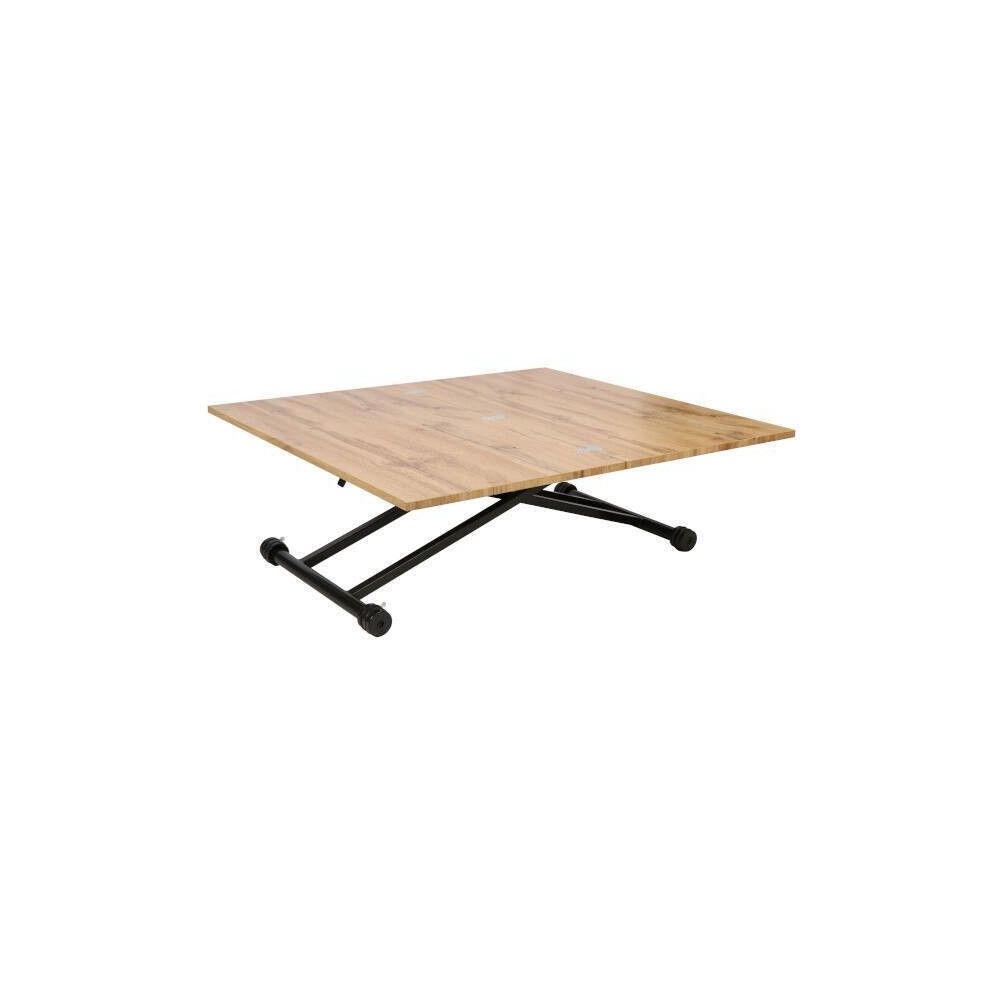 Mesa de Centro Elevable y Tapa Extensible - Fabricada en MDF - Cerrada 100x57 cm, Abierta 100x114 cm, Altura de 39 a 77 cm