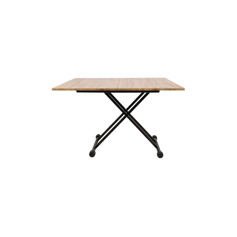 Mesa de Centro Elevable y Tapa Extensible - Fabricada en MDF - Cerrada 100x57 cm, Abierta 100x114 cm, Altura de 39 a 77 cm