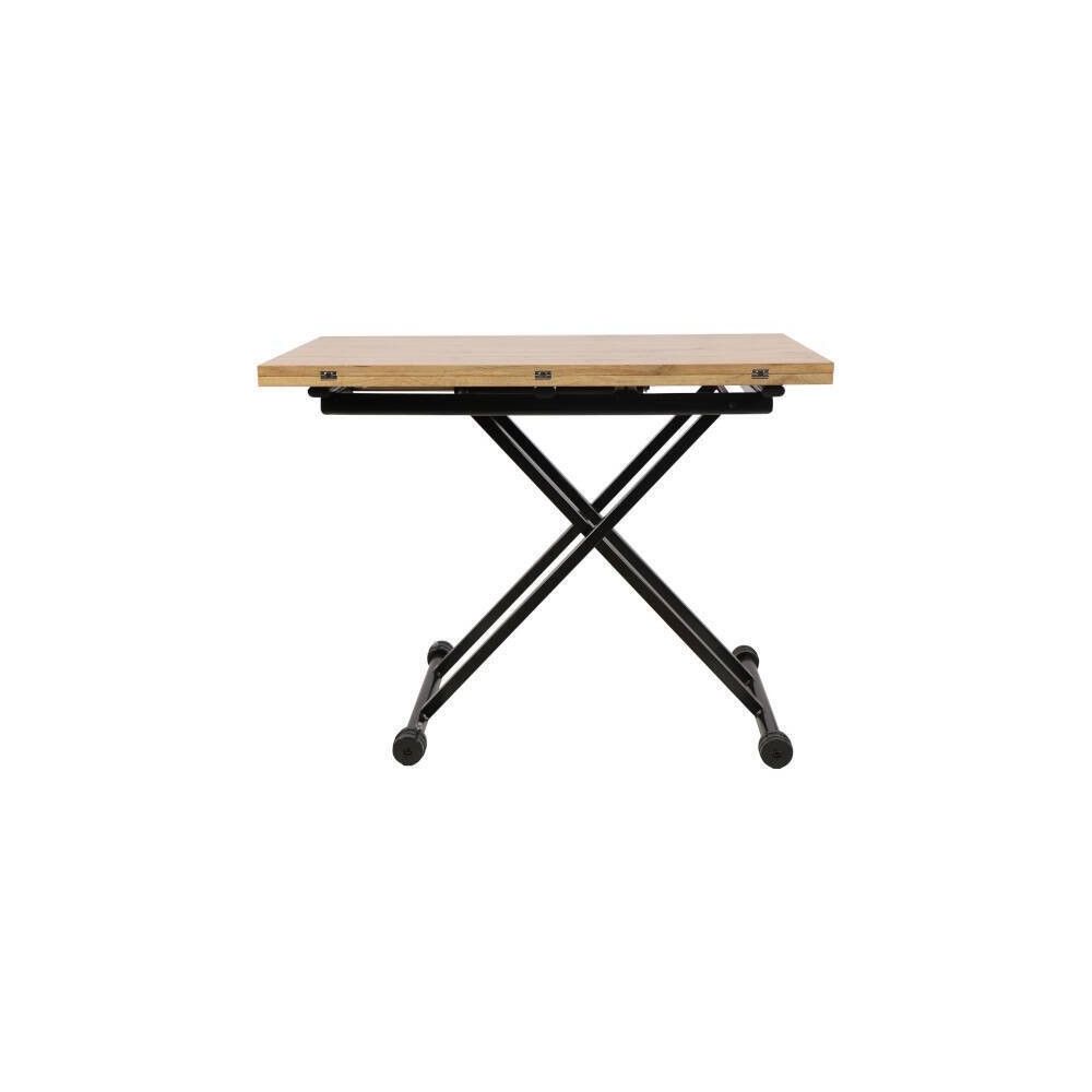 Mesa de Centro Elevable y Tapa Extensible - Fabricada en MDF - Cerrada 100x57 cm, Abierta 100x114 cm, Altura de 39 a 77 cm
