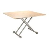 Mesa de Centro Elevable y Tapa Extensible -Color Roble Sonoma -Cerrada 100x57 cm, Abierta 100x114 cm, Altura de 39 a 77 cm