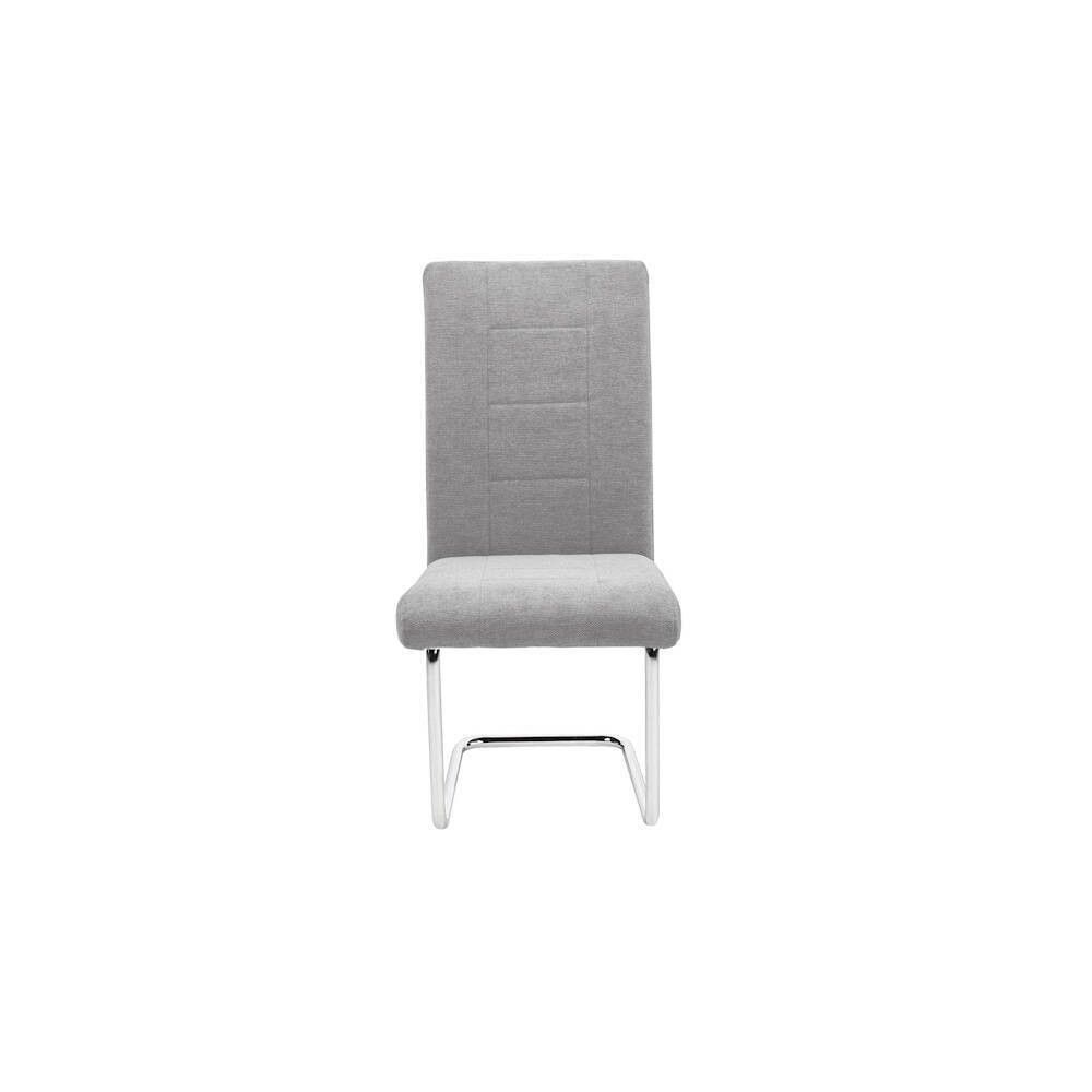 Pack de 4 Sillas de Madera Contrachapada con Relleno de Espuma, Tapizadas en Tela Gris, Patas de Cromo, Medidas 43x49x102 cm