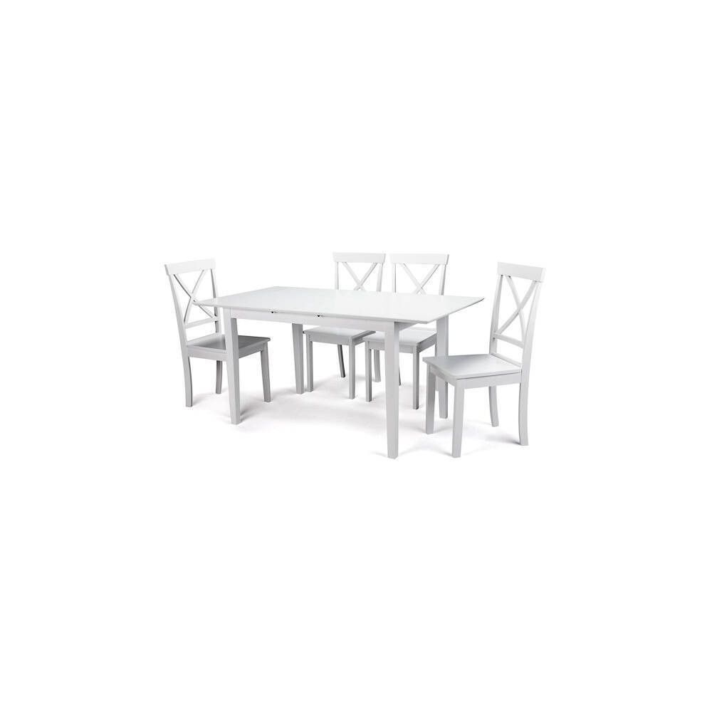 Pack de 2 Sillas de Madera Lacada en Blanco Mate, Diseño Moderno y Elegante, Medidas 42,5x53,94 cm