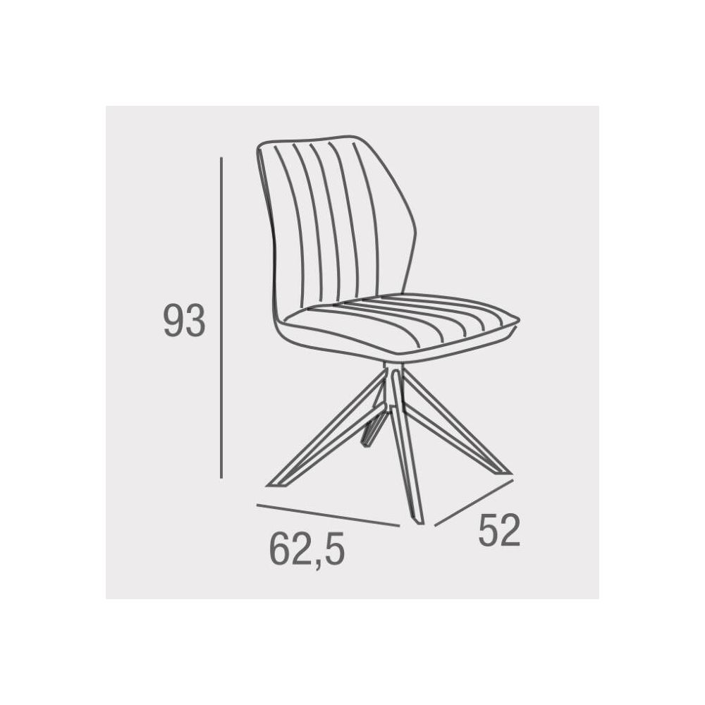 Pack de 2 Sillas con Respaldo y Asiento Tapizados en Tela Marron, Pata Metálica en Acabado Negro Mate, Medidas 62,5x52x93 cm