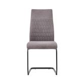 Pack de 4 Sillas de Madera con Relleno de Espuma, Tapizadas en Tela Gris, Patas Metálicas Negras, Medidas 44x60x99 cm