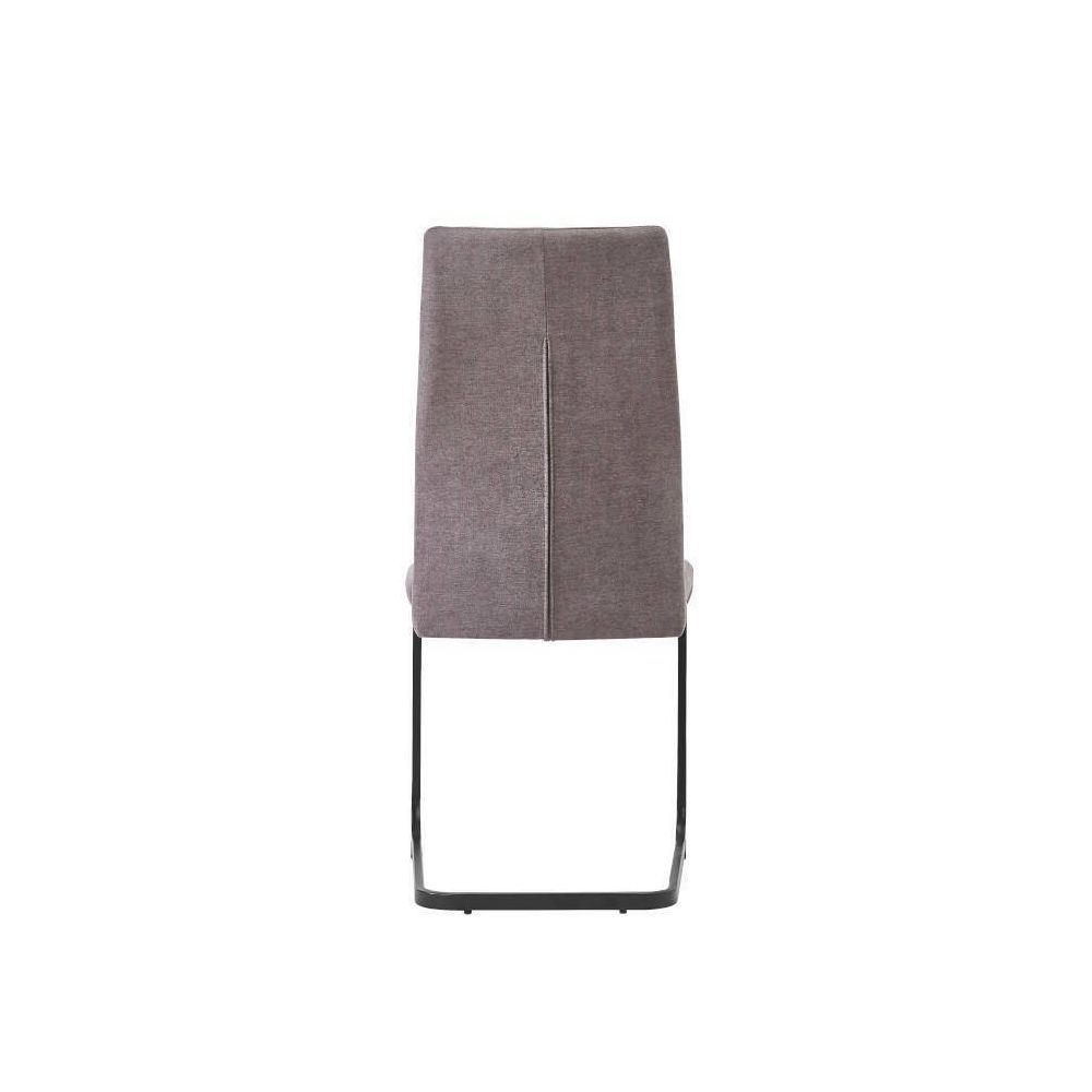 Pack de 4 Sillas de Madera con Relleno de Espuma, Tapizadas en Tela Gris, Patas Metálicas Negras, Medidas 44x60x99 cm