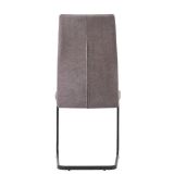 Pack de 4 Sillas de Madera con Relleno de Espuma, Tapizadas en Tela Gris, Patas Metálicas Negras, Medidas 44x60x99 cm