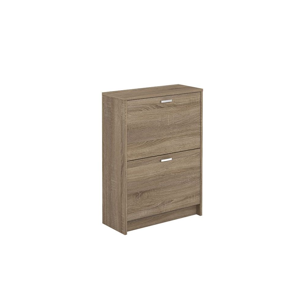Zapatero Recibidor Roble – Mueble Auxiliar Estrecho con 2 Puertas | Capacidad 12 Pares | 81,6 x 60 x 25 cm