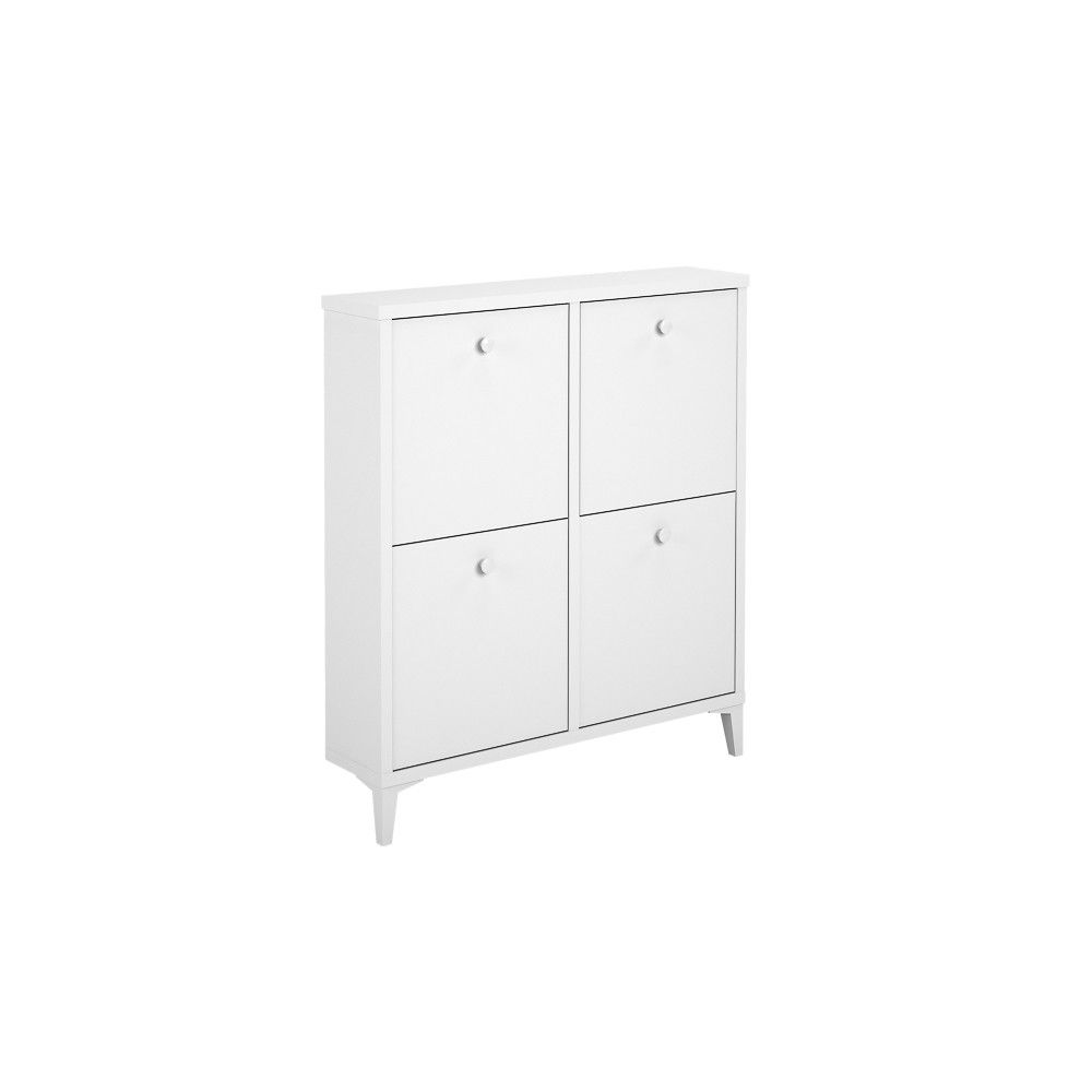 Zapatero de Melamina con 4 Puertas | Capacidad 8 Pares | 101 x 90 x 20 cm