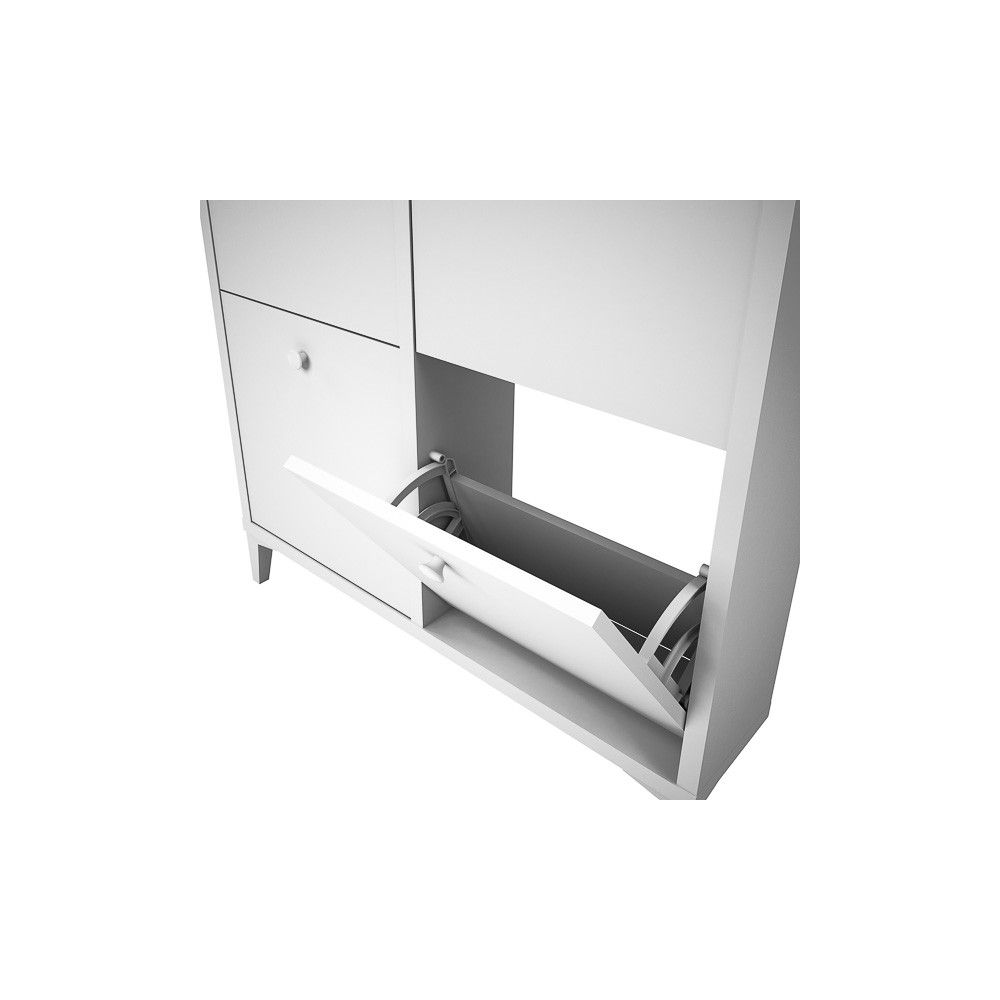 Zapatero de Melamina con 4 Puertas | Capacidad 8 Pares | 101 x 90 x 20 cm