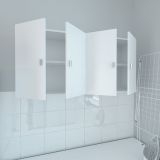 Mueble Alto de Cocina para Colgar con 2 Puertas – Color Blanco – 60 x 60 x 26,5 cm (alto x ancho x fondo)