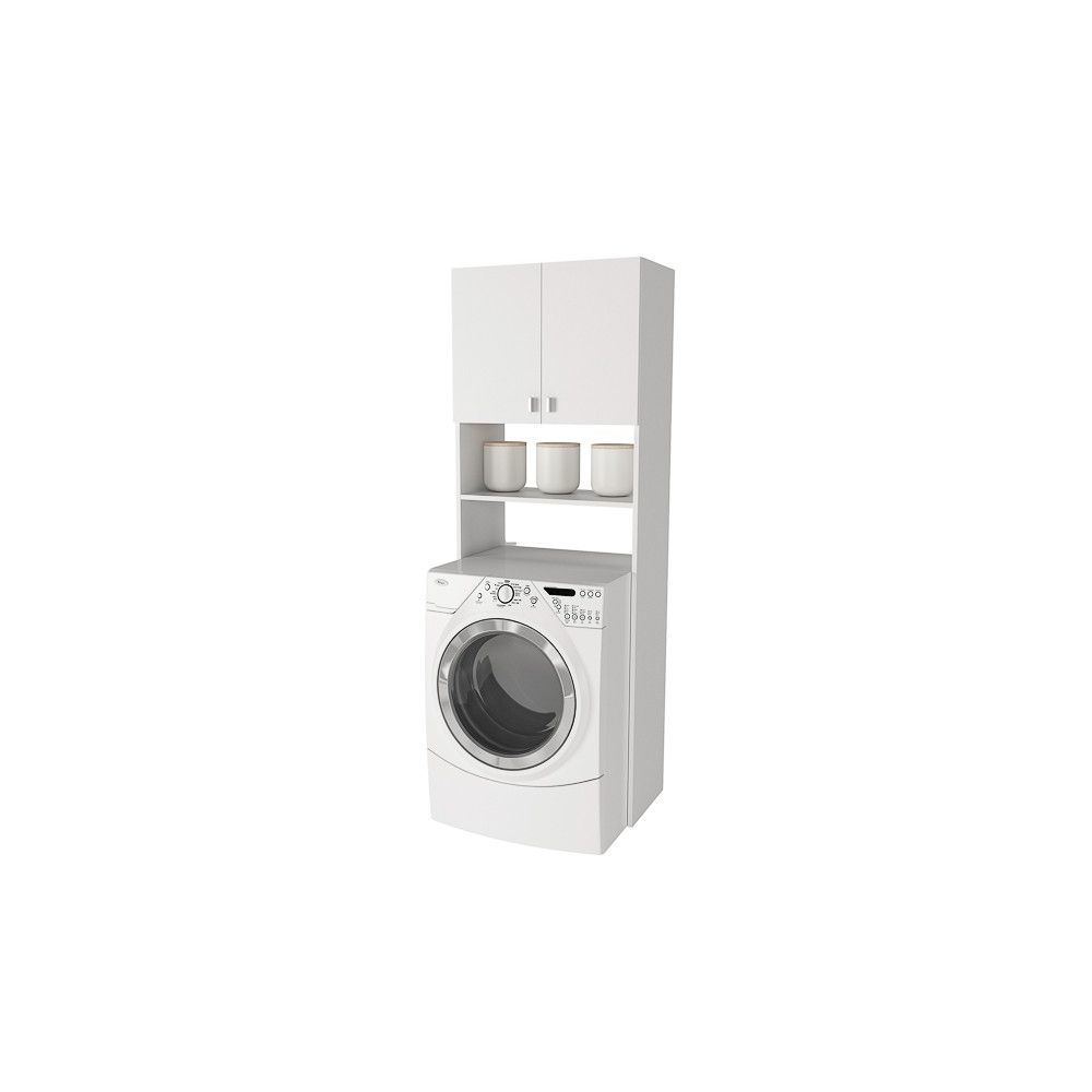 Armario Multiusos Fabricado en Melamina para Lavadora o Baño – 180 x 64 x 35 cm (alto x ancho x fondo)
