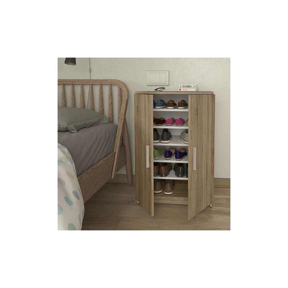 Armario Multiusos Color Roble – Color Blanco – 60 x 90 x 36 cm