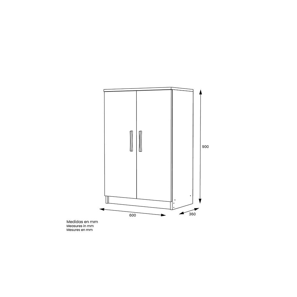 Armario Multiusos Color Roble – Color Blanco – 60 x 90 x 36 cm