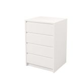 Cómoda Cajonera 4 cajones acabado en blanco. 74cm(alto) 50cm(ancho) 45cm(fondo)