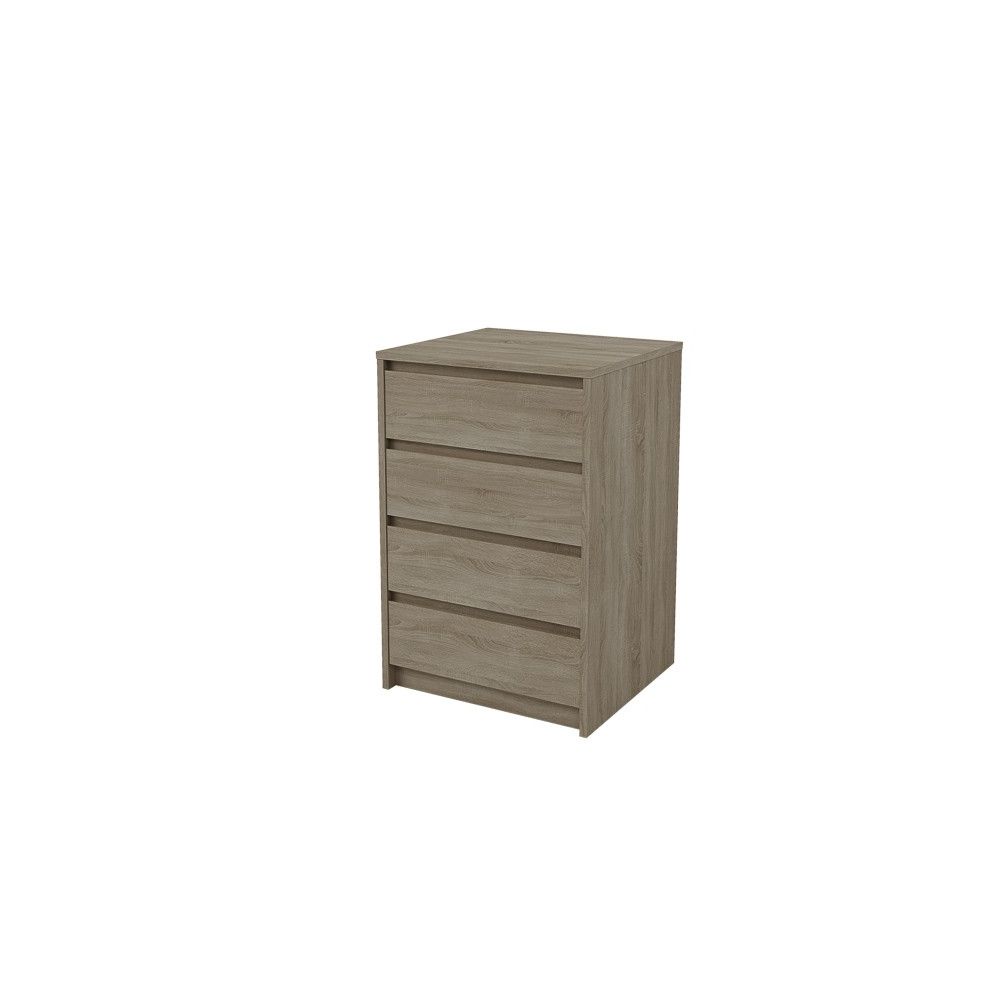 Cómoda Cajonera 4 cajones acabado en Color Roble. 74cm(alto) 50cm(ancho) 45cm(fondo)