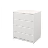 Cómoda Cajonera 4 cajones acabado en blanco. 74cm(alto) 60cm(ancho) 45cm(fondo)