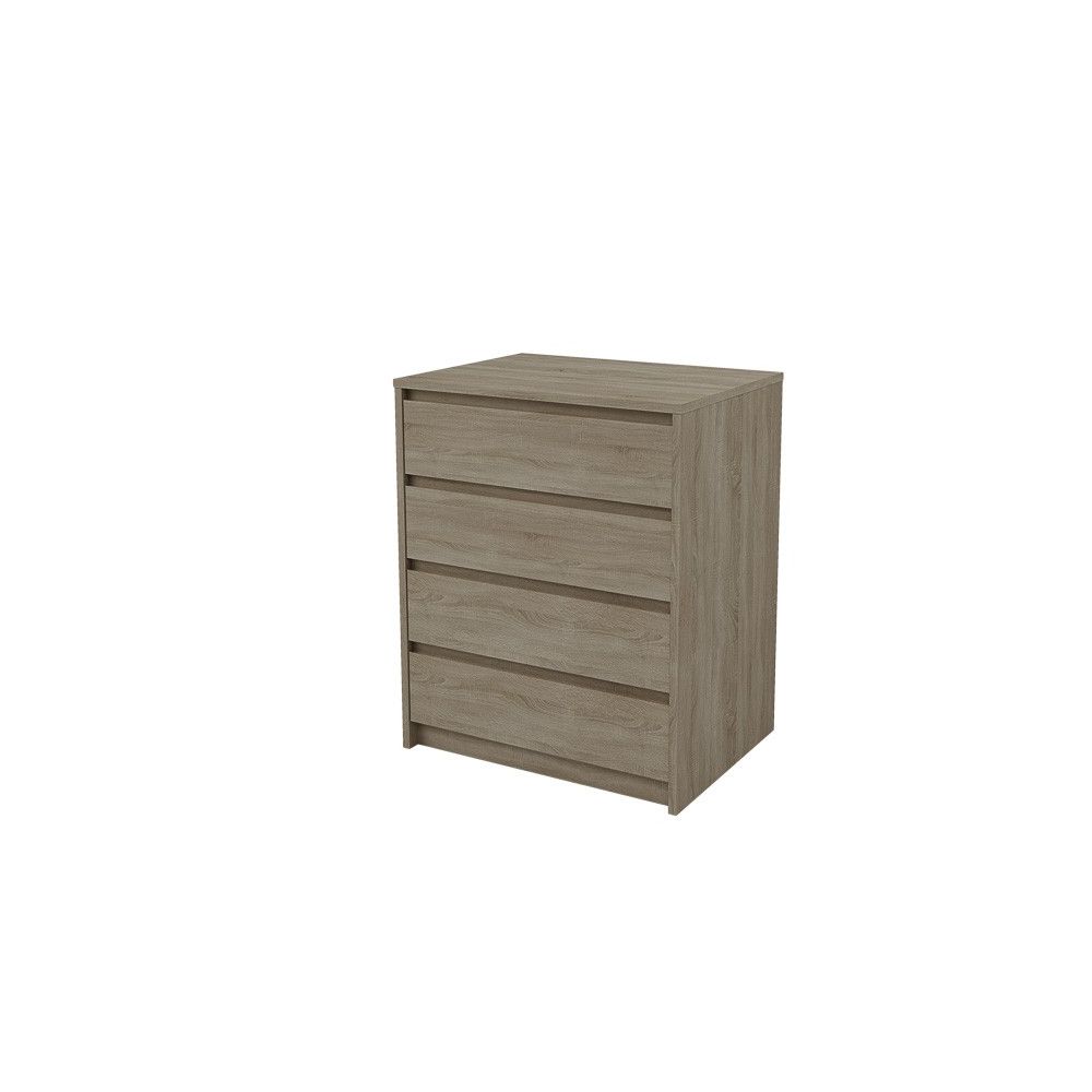 Cómoda Cajonera 4 cajones acabado en Color Roble 74cm(alto) 60cm(ancho) 45cm(fondo)