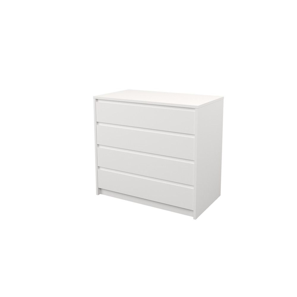 Cómoda Cajonera 4 cajones acabado en blanco. 74cm(alto) 80cm(ancho) 45cm(fondo)