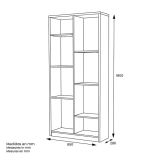 Estantería Alta Salón, Librería, Color Blanco, Medidas: 180 cm (Alto) x 85 cm (Ancho) x 28,5 cm (Fondo