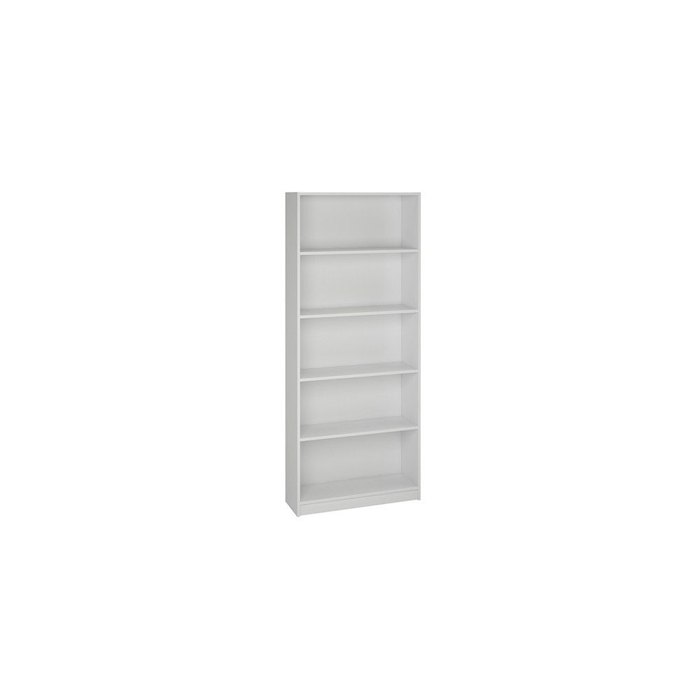 Estantería Alta Salón, Librería, Color Blanco, Medidas: 180 cm (Alto) x 75 cm (Ancho) x 25 cm (Fondo)