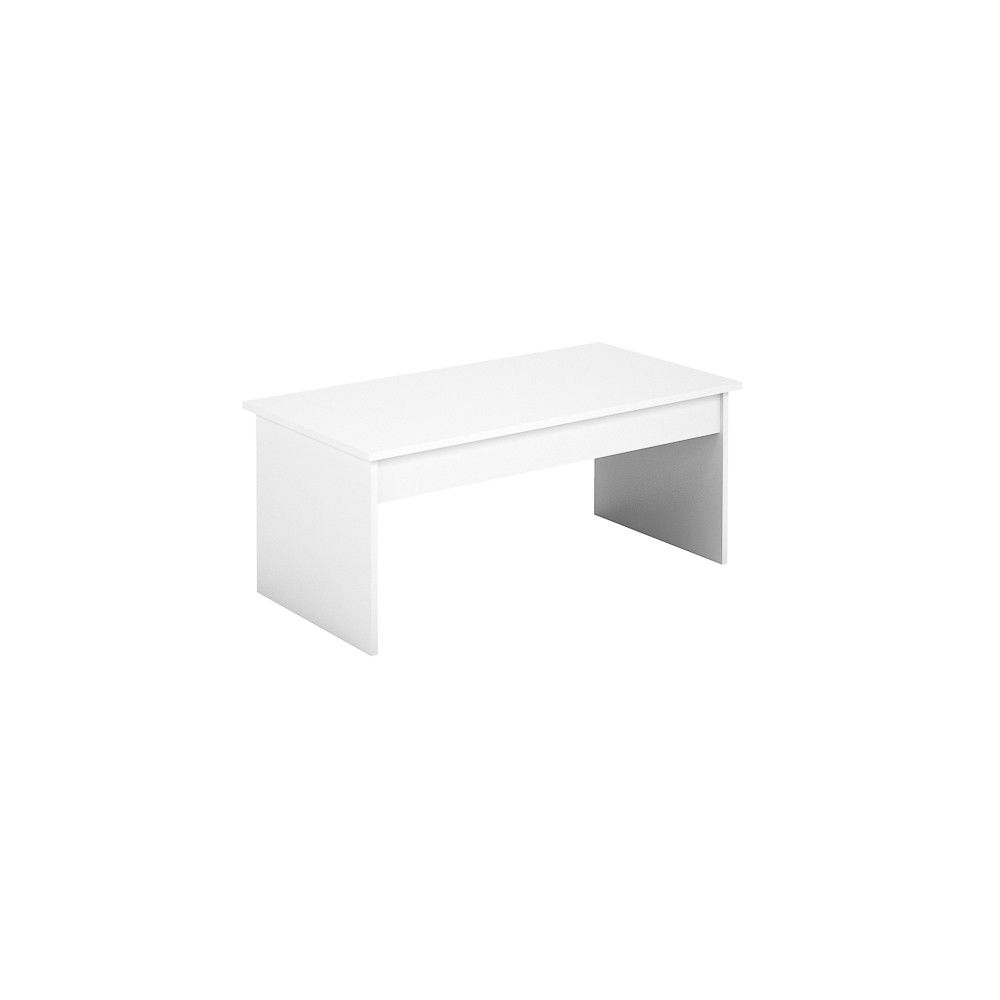 Mesa de Centro Fija, Mesa Auxiliar, Acabado en Blanco, Medidas: 100 cm (Largo) x 50 cm (Ancho) x 41,6 cm (Alto)