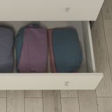 Cómoda con 4 Cajones, para Dormitorio, Acabado en Color Blanco, Medidas: 80 cm (Ancho) x 100 cm (Alto) x 48 cm (Fondo)
