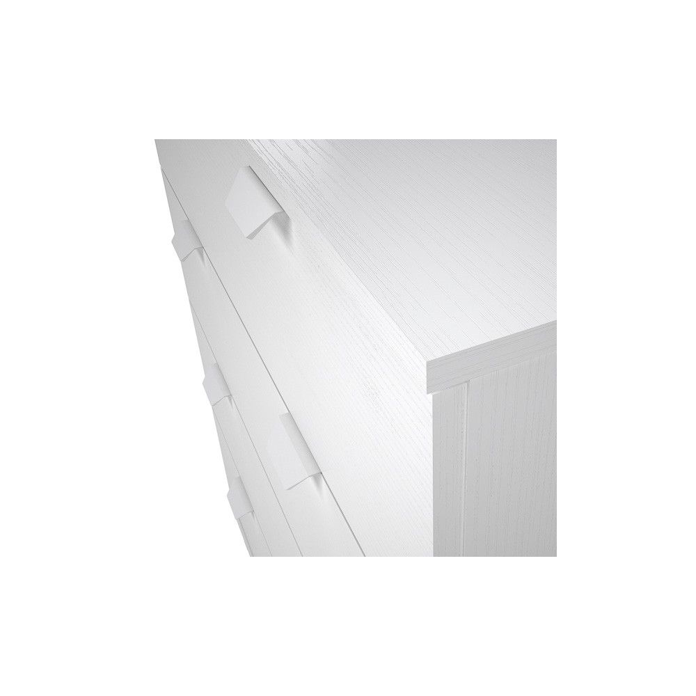 Cómoda con 4 Cajones, para Dormitorio, Acabado en Color Blanco, Medidas: 80 cm (Ancho) x 98 cm (Alto) x 48 cm (Fondo)