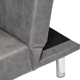 Sofá Cama 3 Plazas de Diseño Moderno, Estructura de Madera, Tapizado Color Cemento, 188x88x88 cm