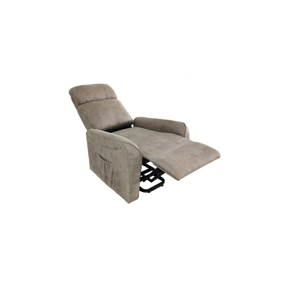 Butaca Relax Power Lift con Estructura de Madera de Eucalipto, Color Cemento, 74x100x88 cm